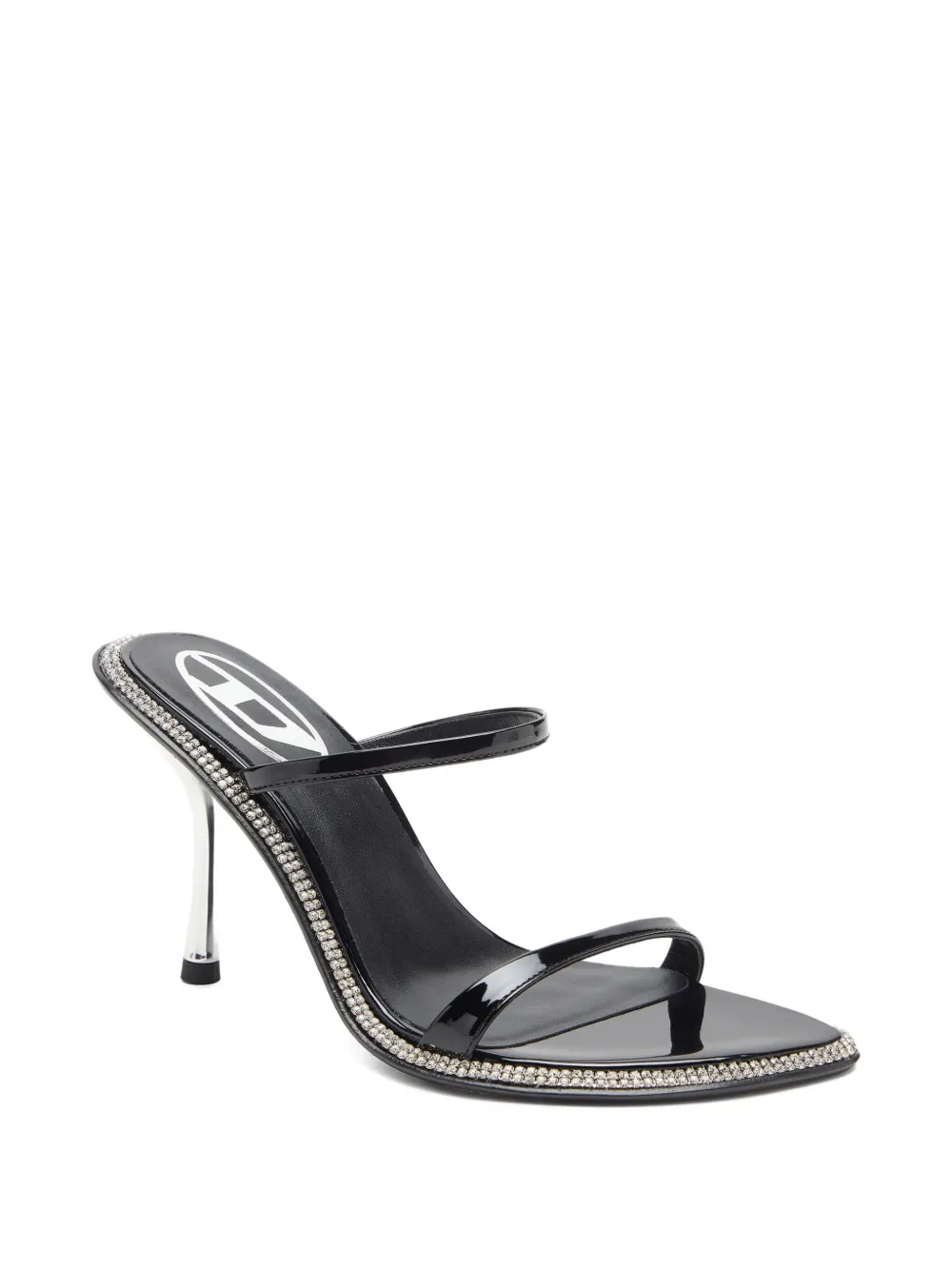 Diesel 90mm crystal-embellished stiletto sandals Black