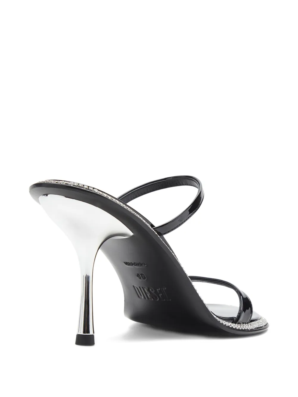 Diesel 90mm crystal-embellished stiletto sandals Black