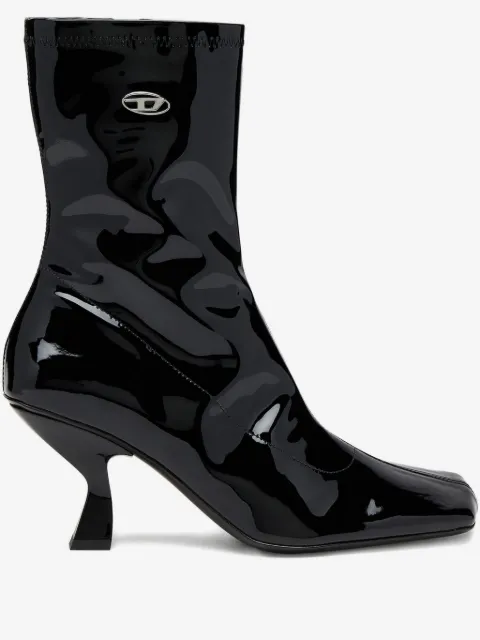 Diesel 75mm Amber logo-plaque ankle boots