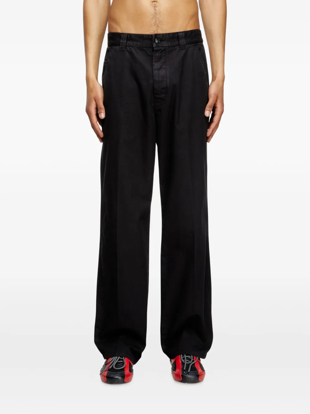 Diesel Katoenen broek Zwart