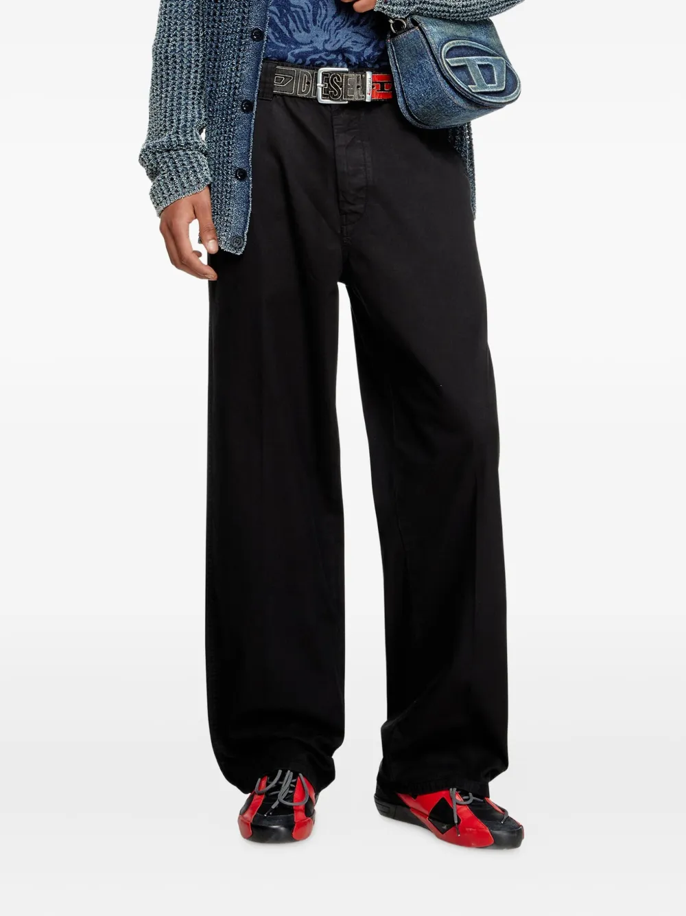 Diesel Katoenen broek Zwart