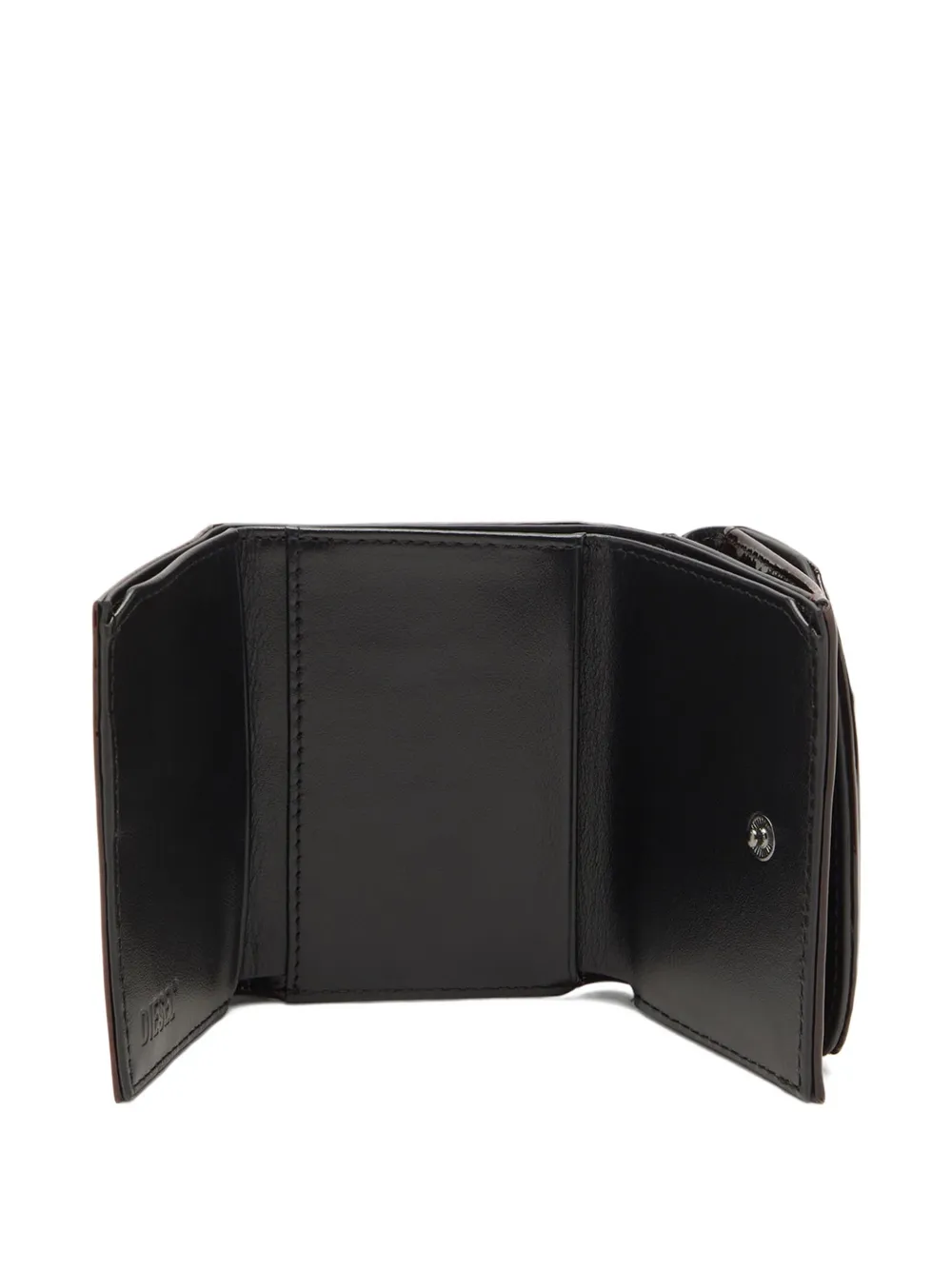 Diesel Tri-fold Wallet In Liquid Pu In Black