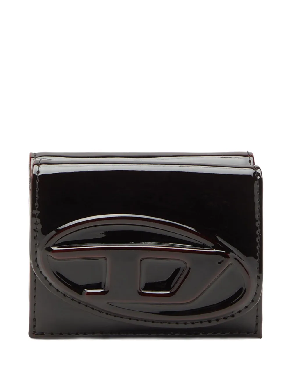 Diesel Tri-fold Wallet In Liquid Pu In Black
