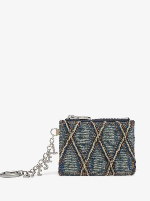 Diesel porte-cartes en jean à design matelassé