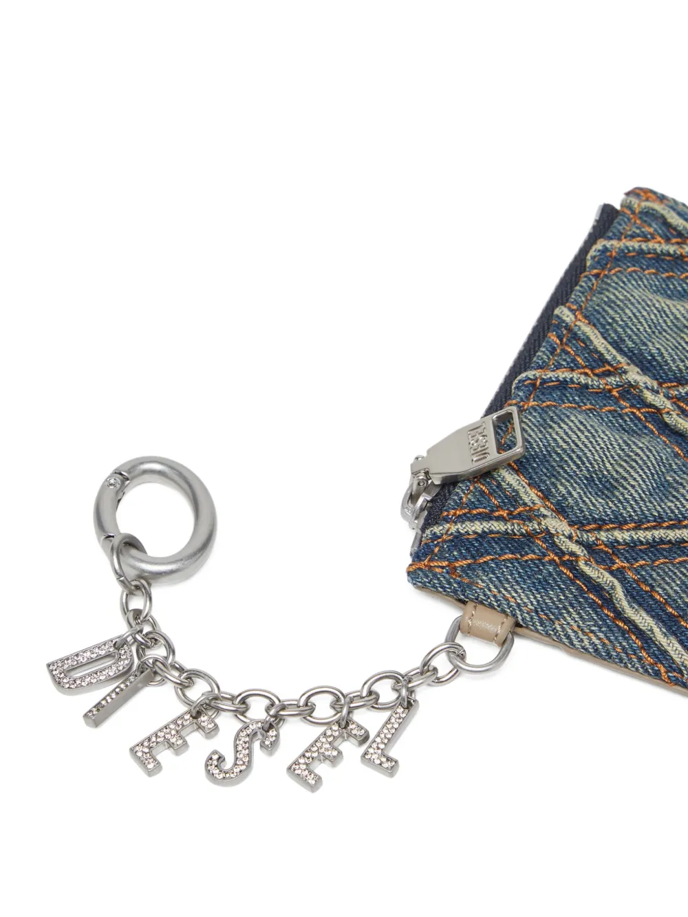 Diesel Gewatteerde denim pasjeshouder Blauw