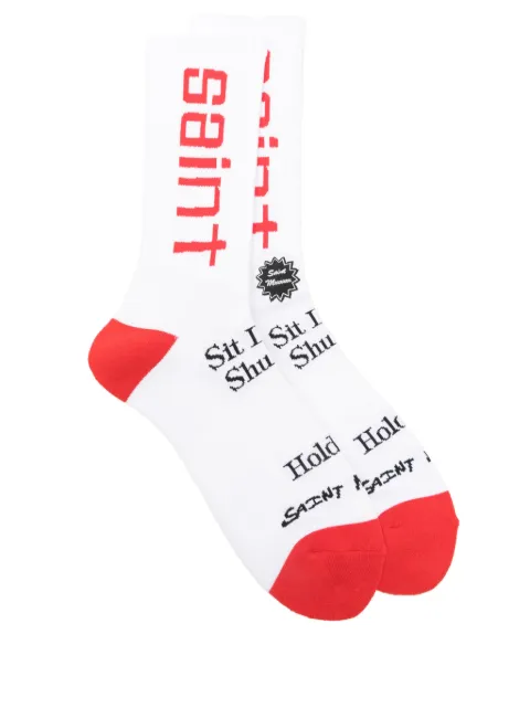 SAINT MXXXXXX calcetines con logo en intarsia