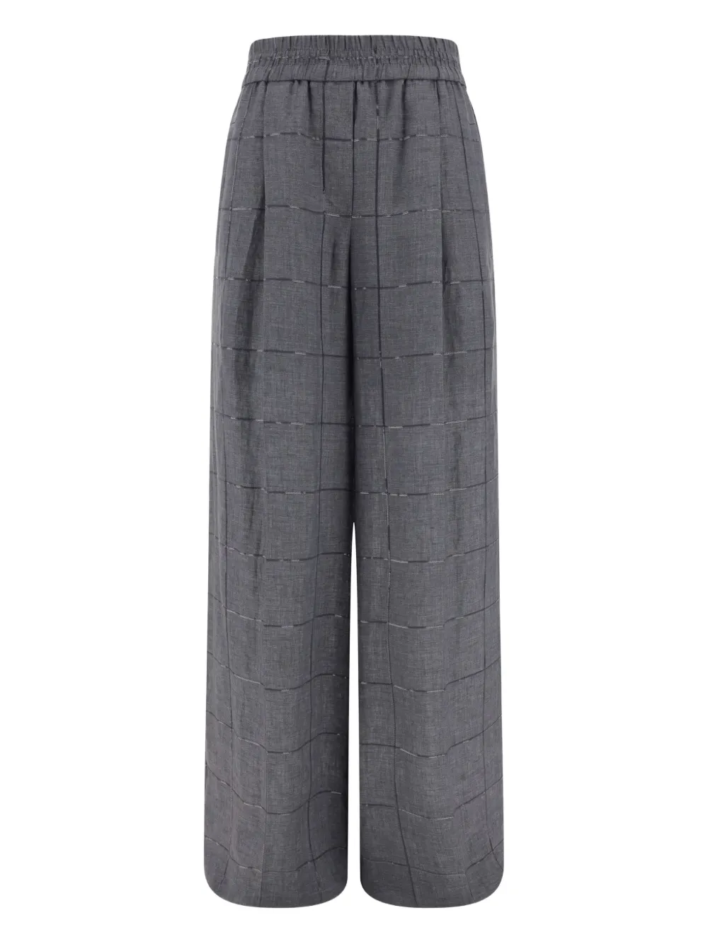 Brunello Cucinelli checked palazzo trousers | Grey | Image 1