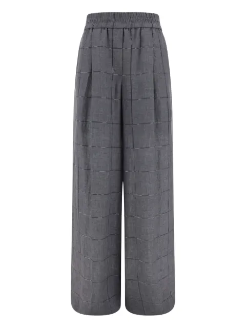 Brunello Cucinelli checked palazzo trousers