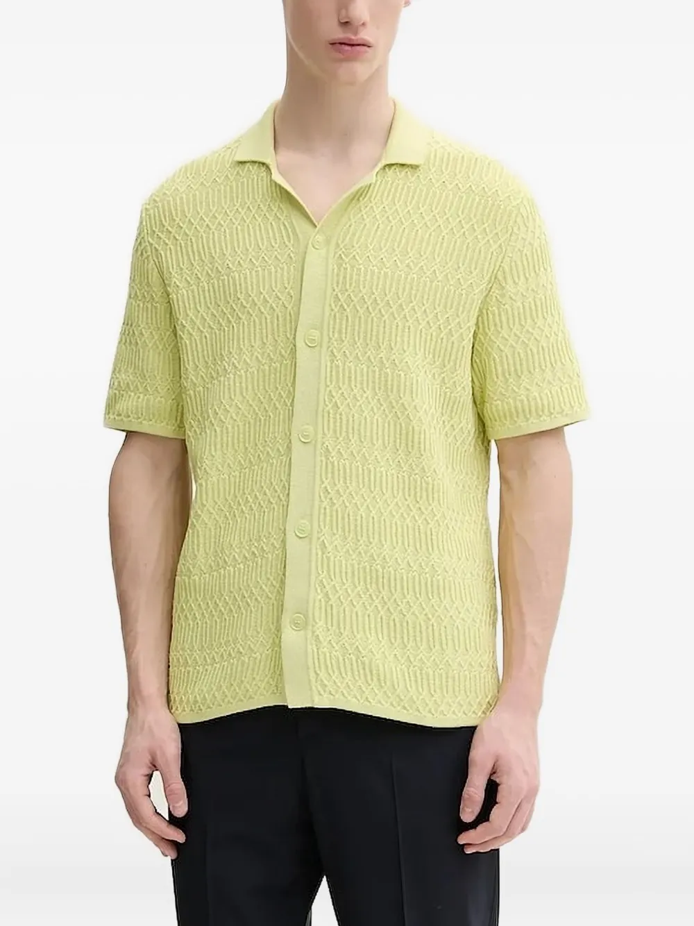 SAMSOE SAMSOE textured buttoned polo shirt | Green | Image 1