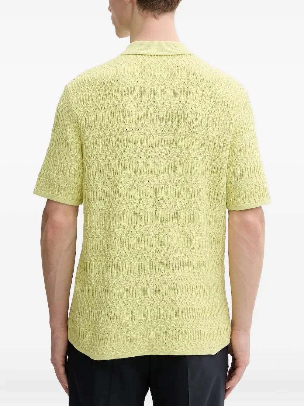 SAMSOE SAMSOE textured buttoned polo shirt - Groen
