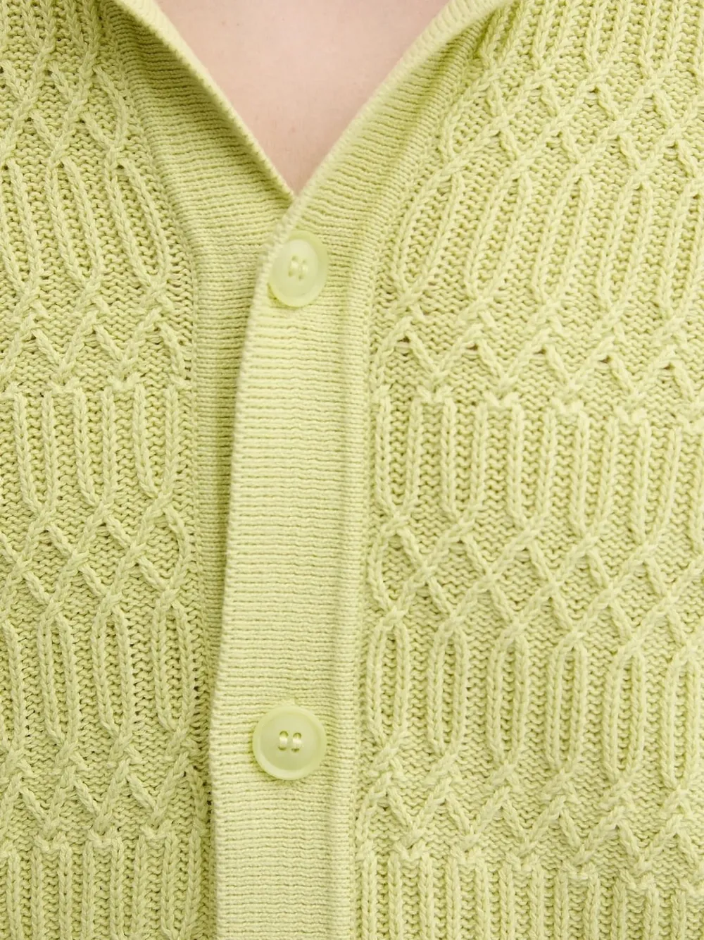 SAMSOE textured buttoned polo shirt Groen