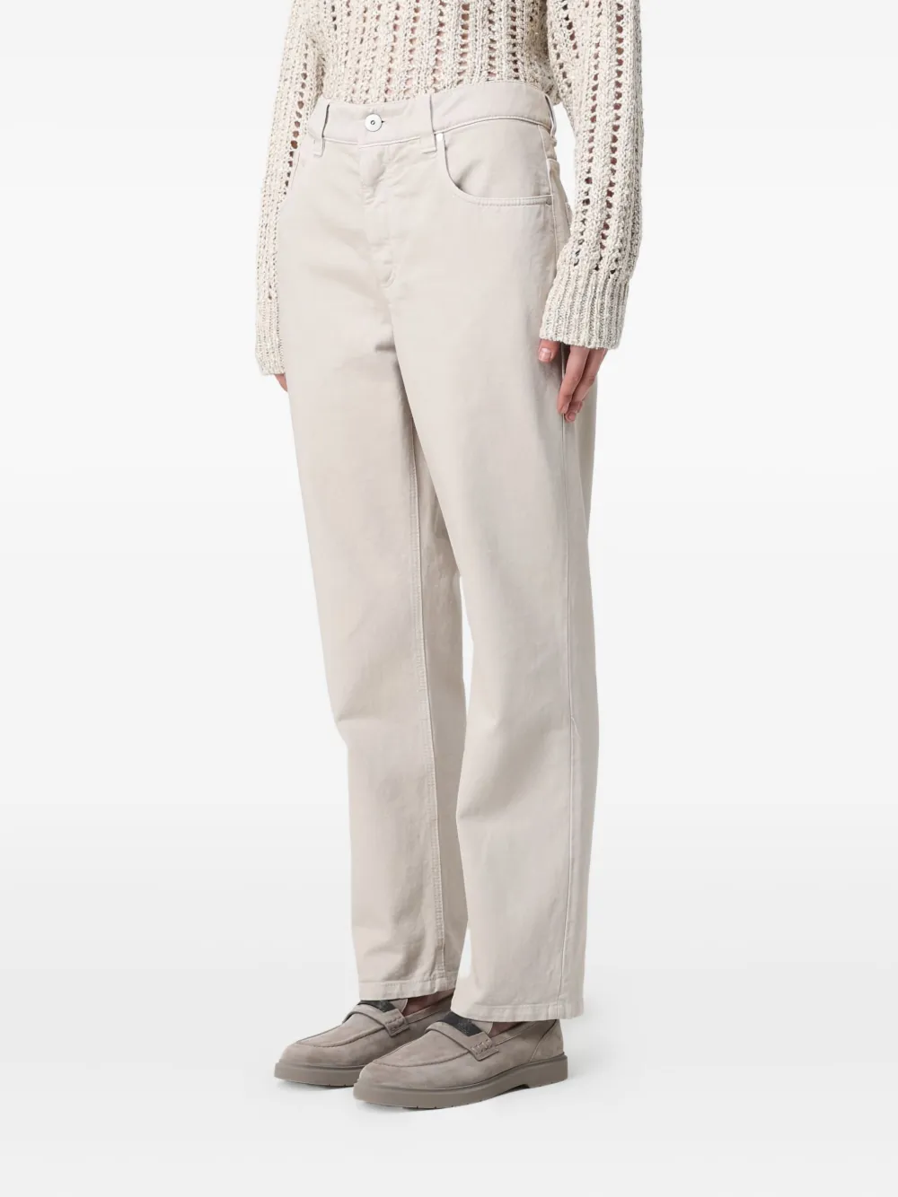 BRUNELLO CUCINELLI LOGO-PATCH TROUSERS