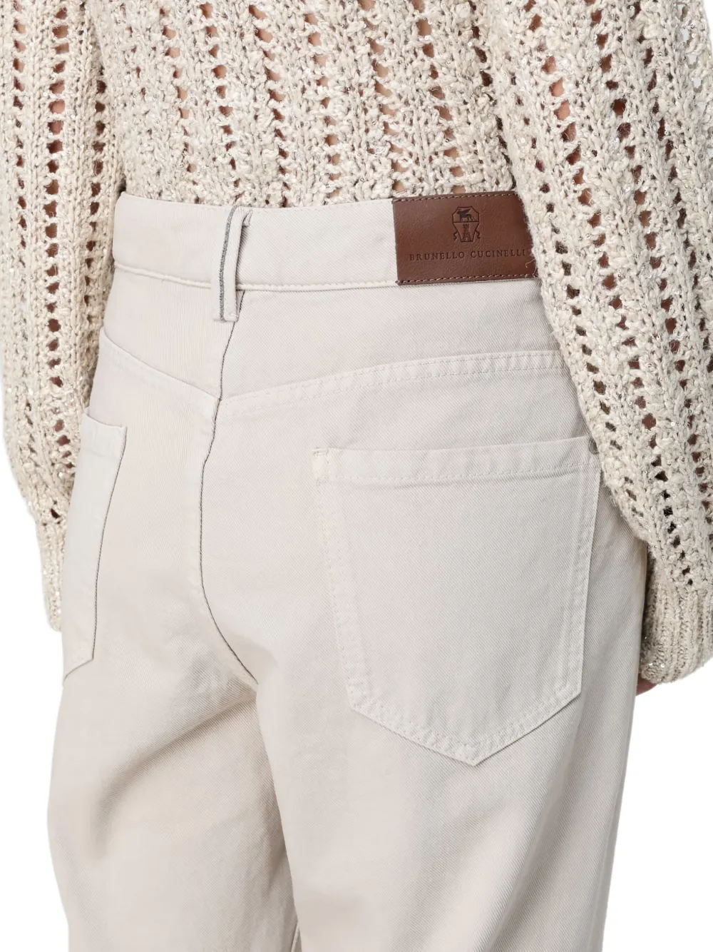 Shop Brunello Cucinelli Logo-patch Trousers