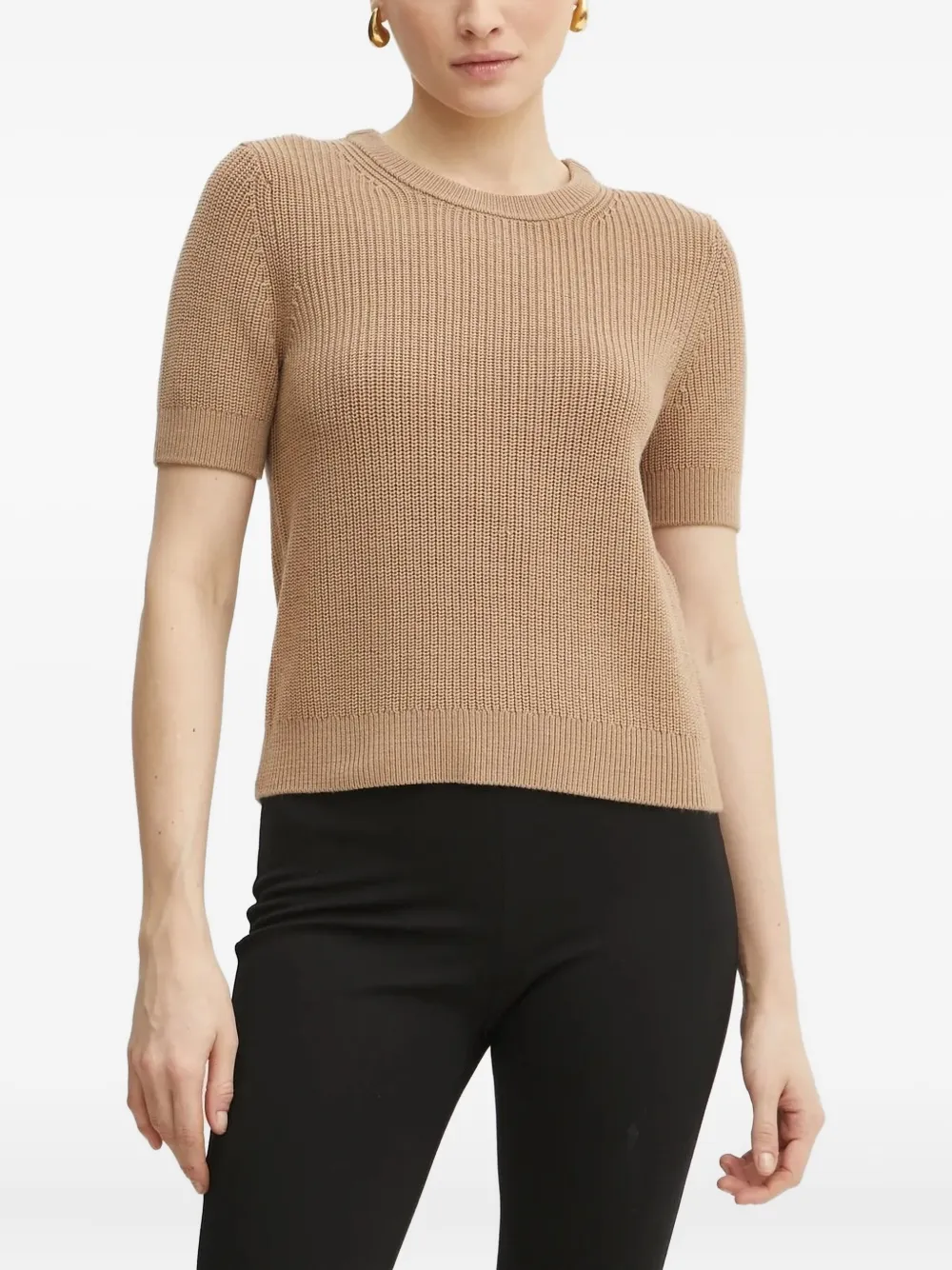 Michael Michael Kors Short-sleeve Sweater In Brown