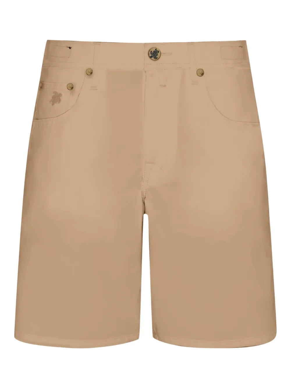 Vilebrequin Bermuda shorts met geborduurde schildpad Beige