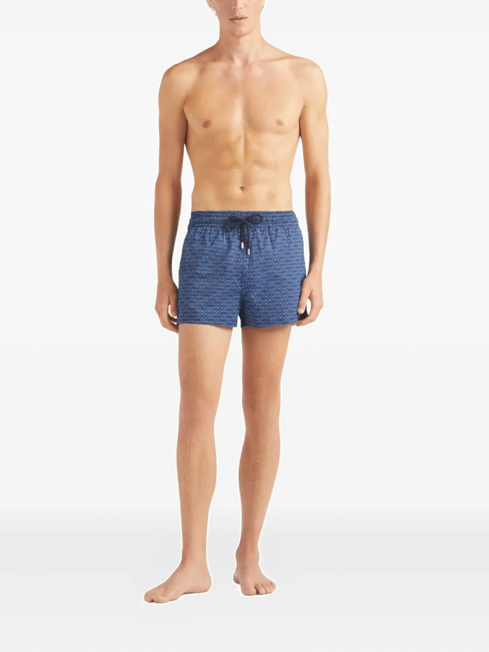 Vilebrequin Zwembroek met visnetprint Blauw