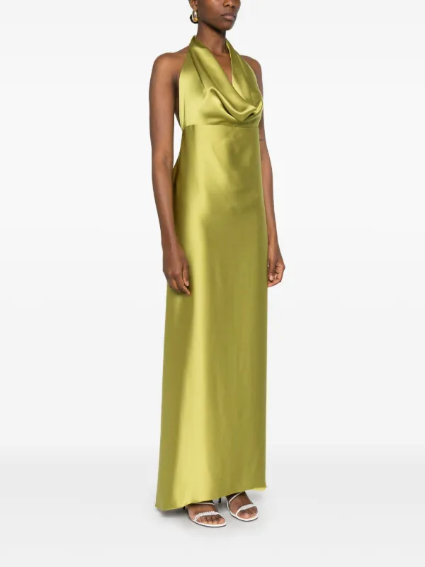 brown satin maxi dress long sleeve Tuckernuck Chocolate Brown Satin Emiliana Maxi Dress Chocolate / L