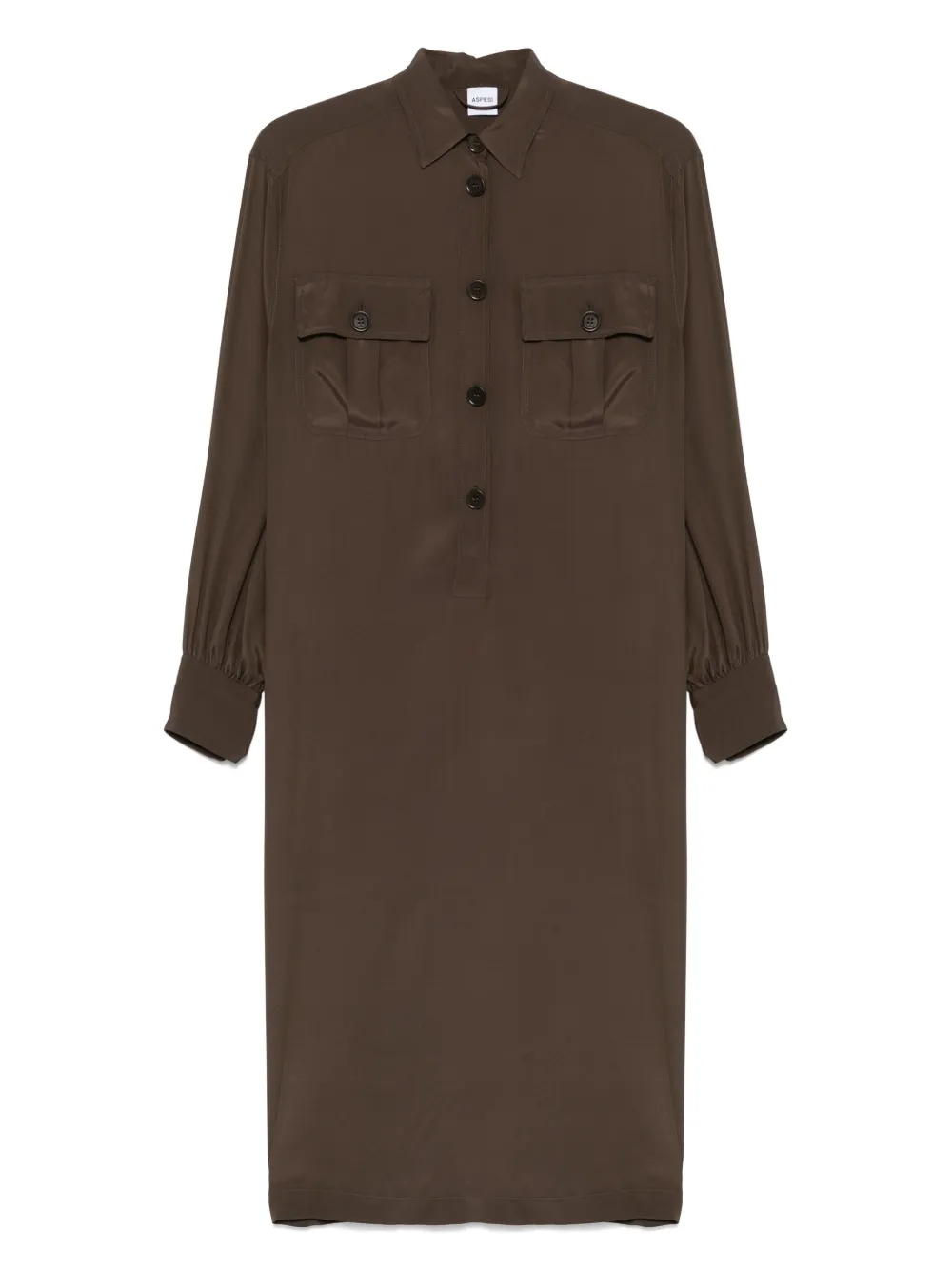 ASPESI vestido midi en crepé | verde | Image 1