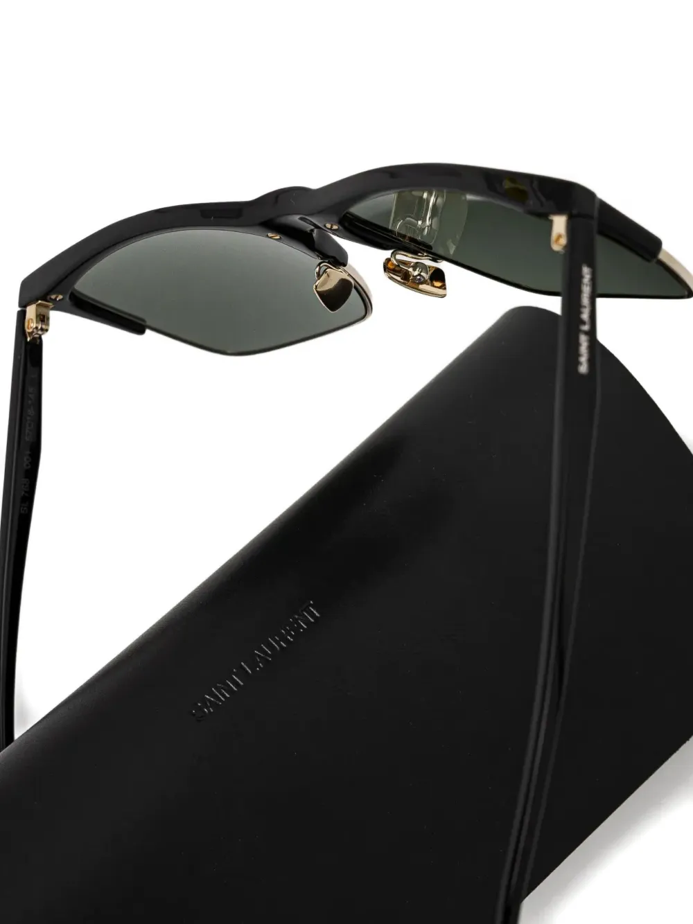 Saint Laurent Eyewear Zonnebril met rechthoekig montuur Zwart