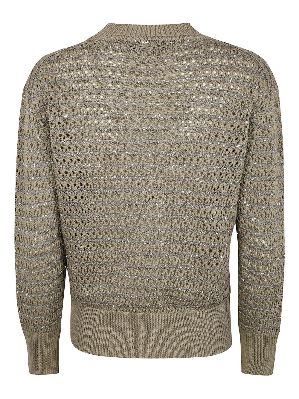 Shop Fabiana Filippi Open-knit Jumper In Grey