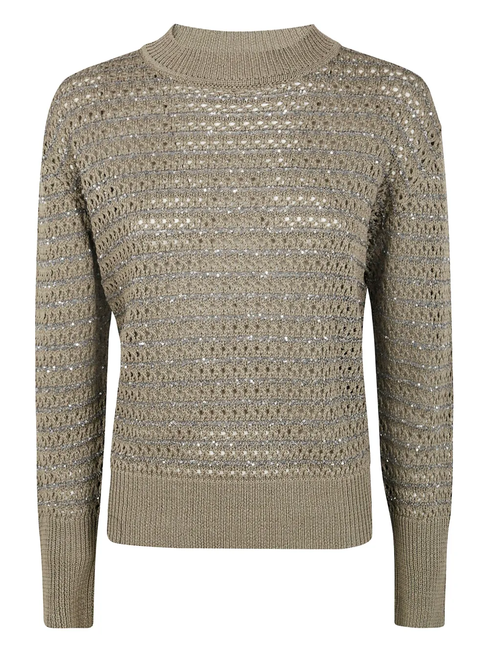 Shop Fabiana Filippi Open-knit Jumper In Grey
