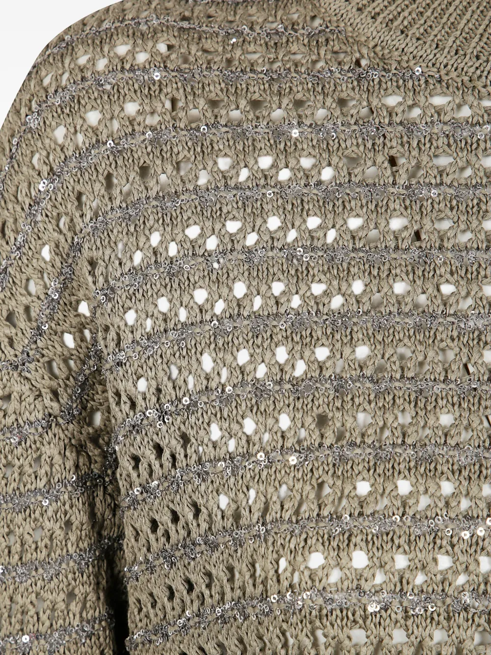 Shop Fabiana Filippi Open-knit Jumper In Grey