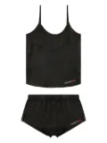 Diesel logo-patch pajama set - Black