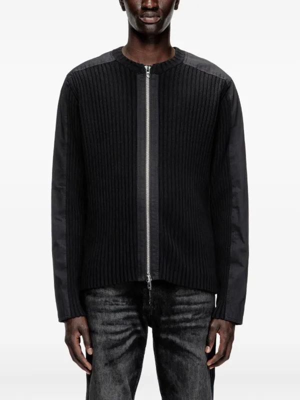 Diesel K-Matty Ribbed zip-up Cardigan | Black | FARFETCH ZA
