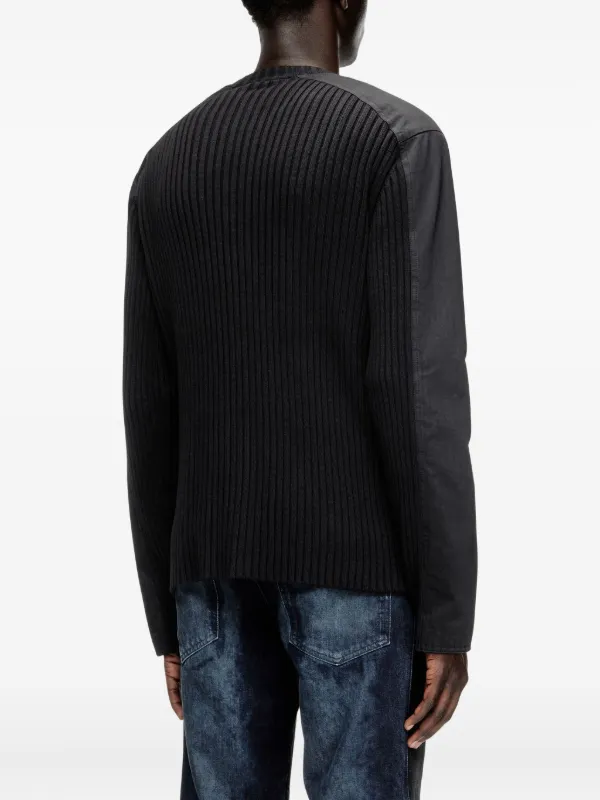 Diesel K-Matty Ribbed zip-up Cardigan | Black | FARFETCH ZA