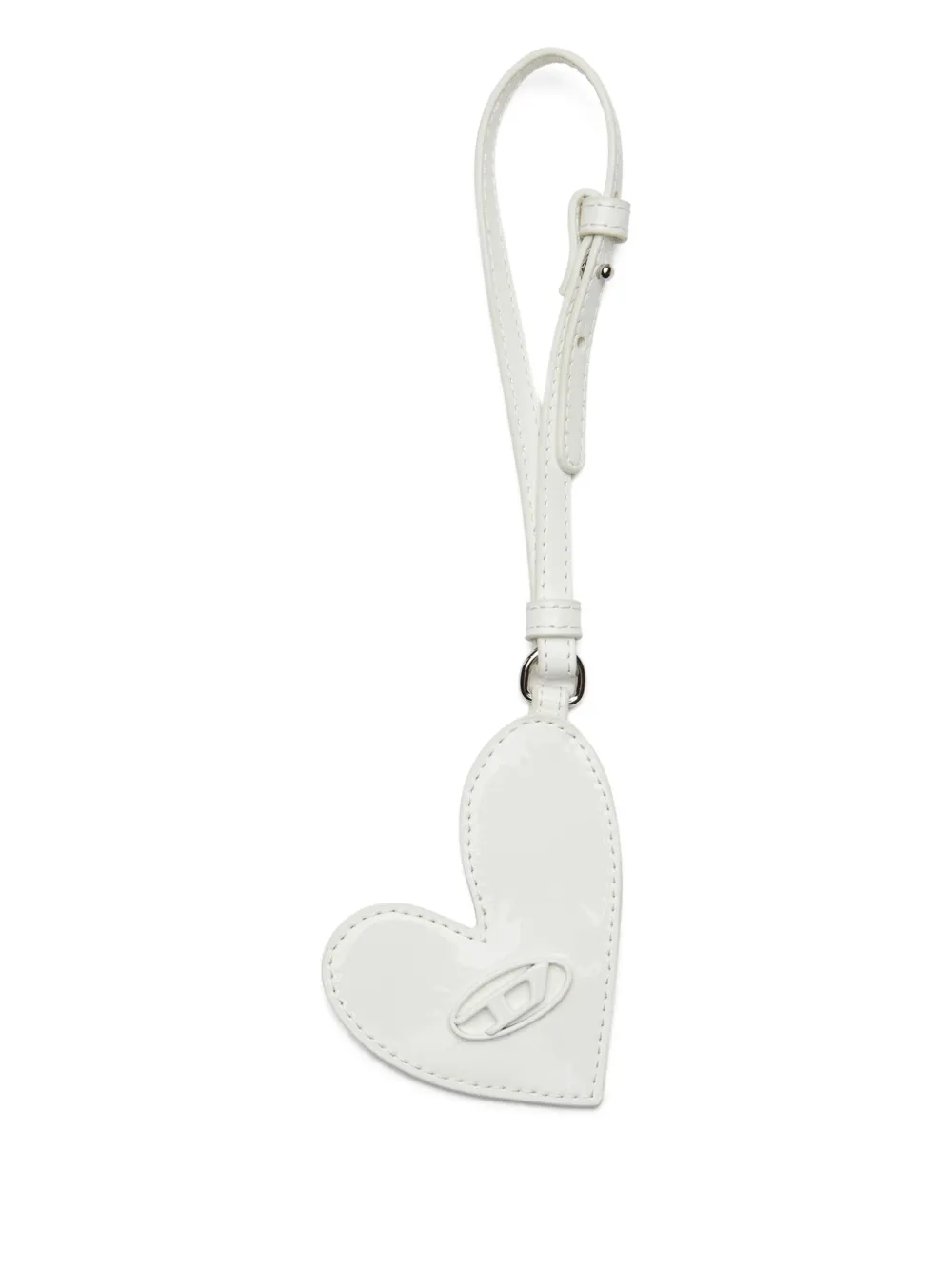 Diesel Hartvormige sleutelhanger Wit