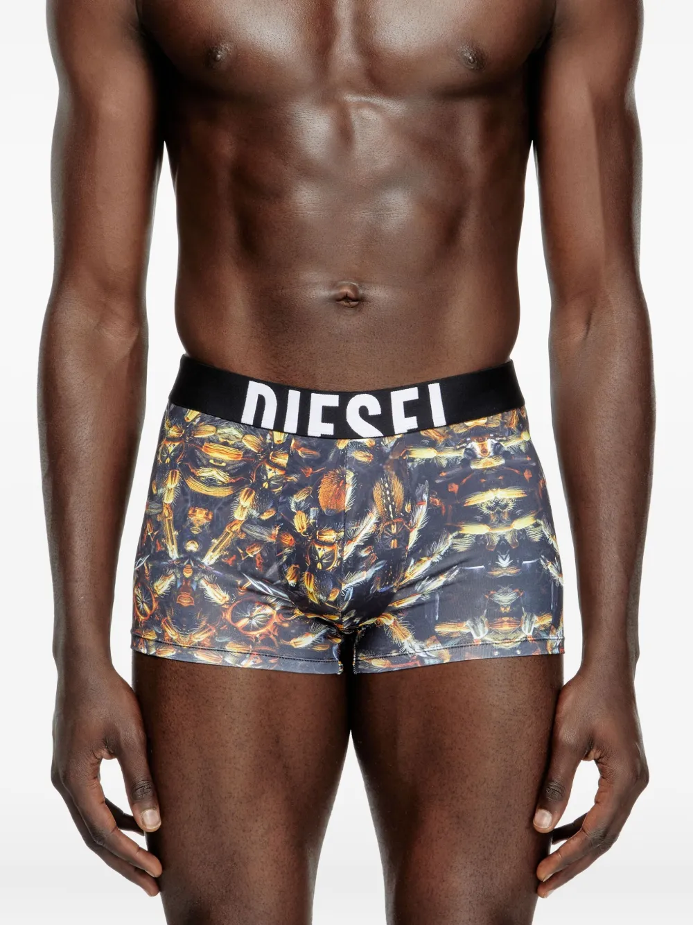 Diesel Damien slip met insectenprint Zwart