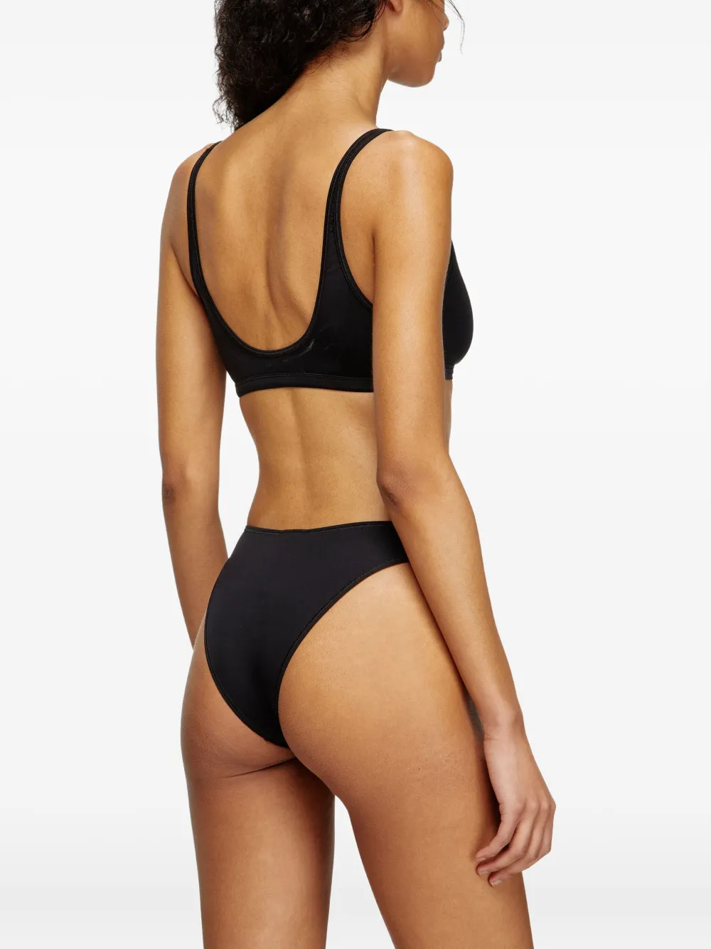 Diesel High waist bikinislip met uitgesneden details Zwart