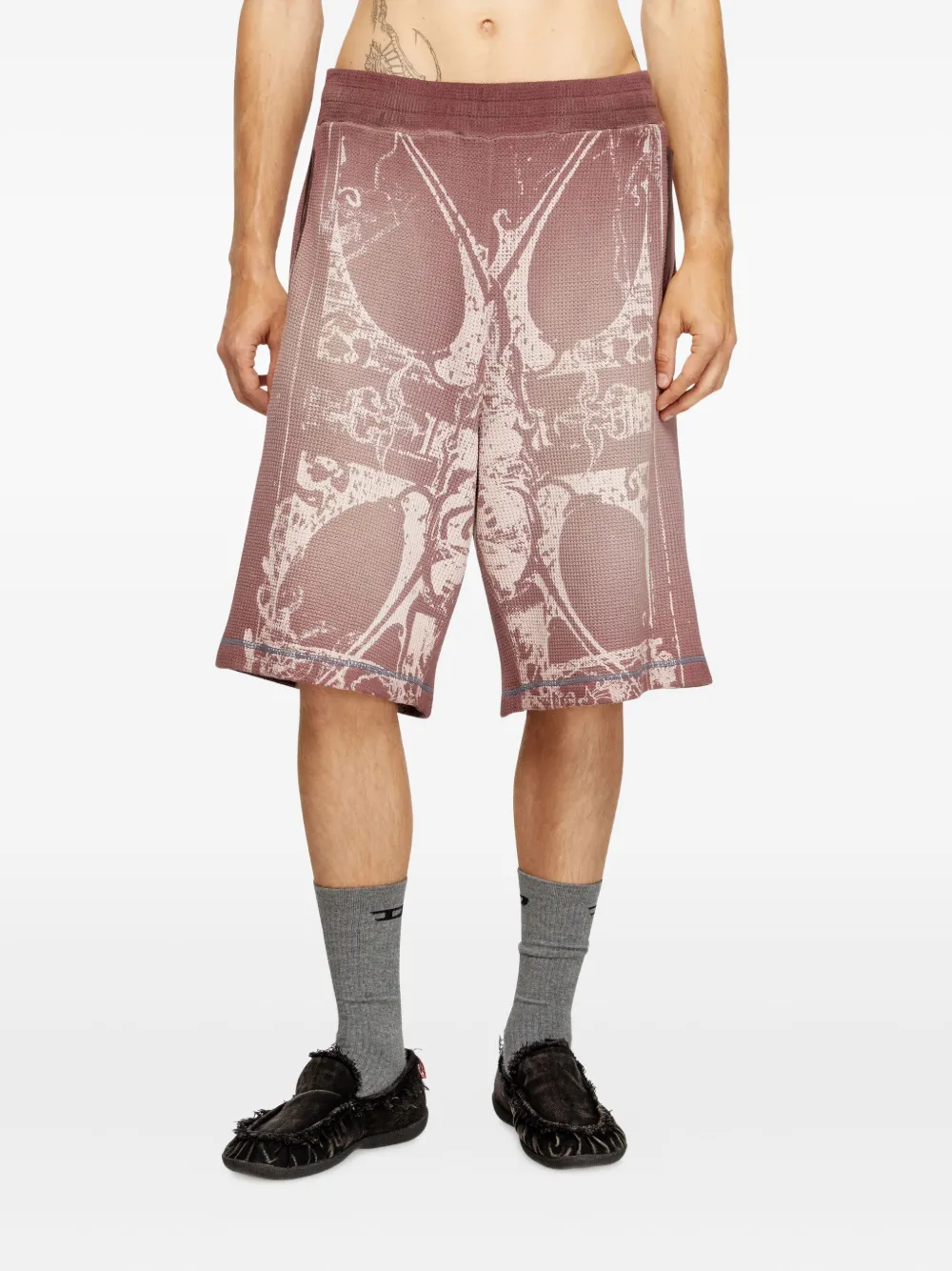 Diesel Warky shorts met print Roze