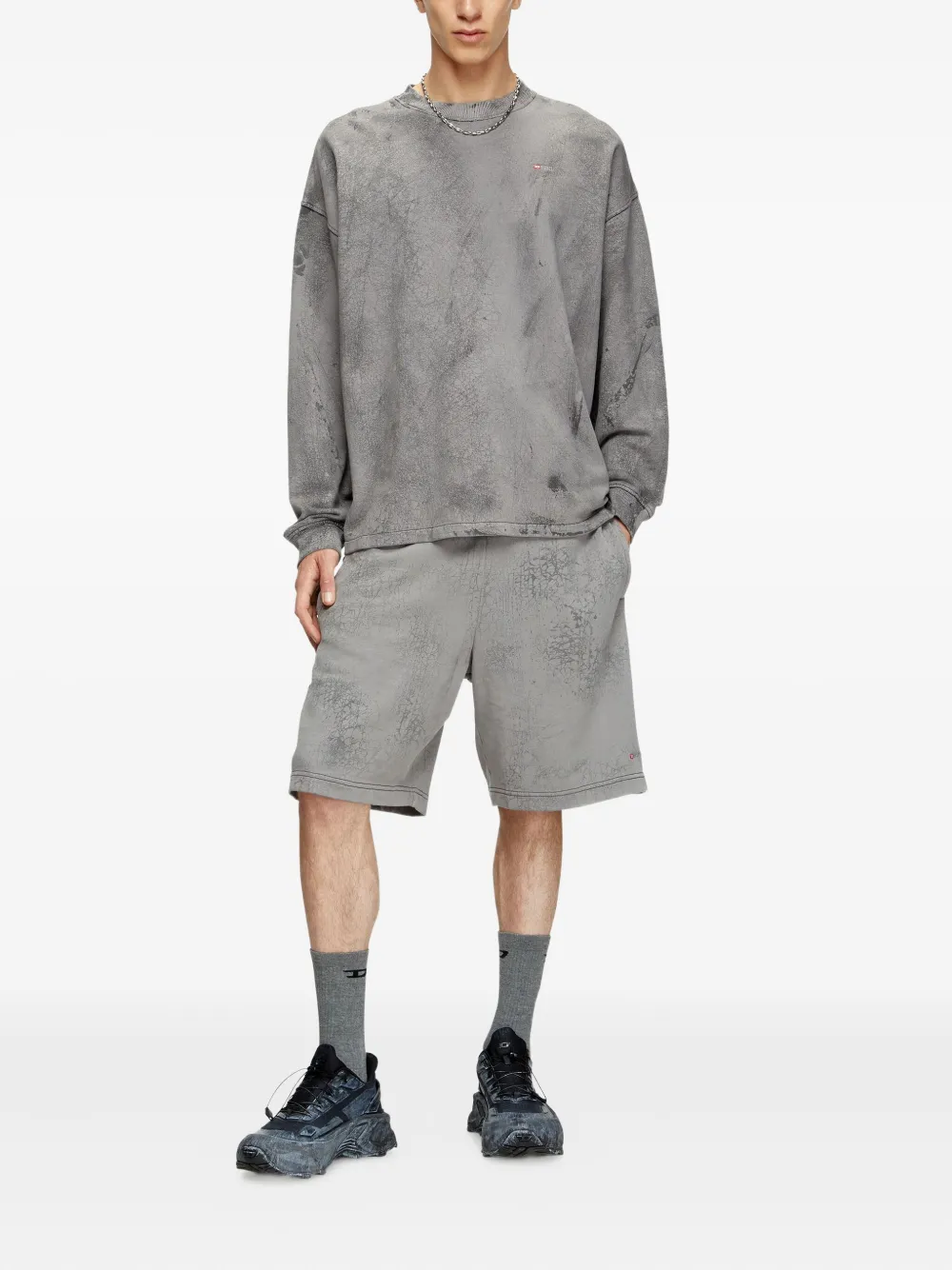 Diesel R-Crew track shorts | Grey | Image 1