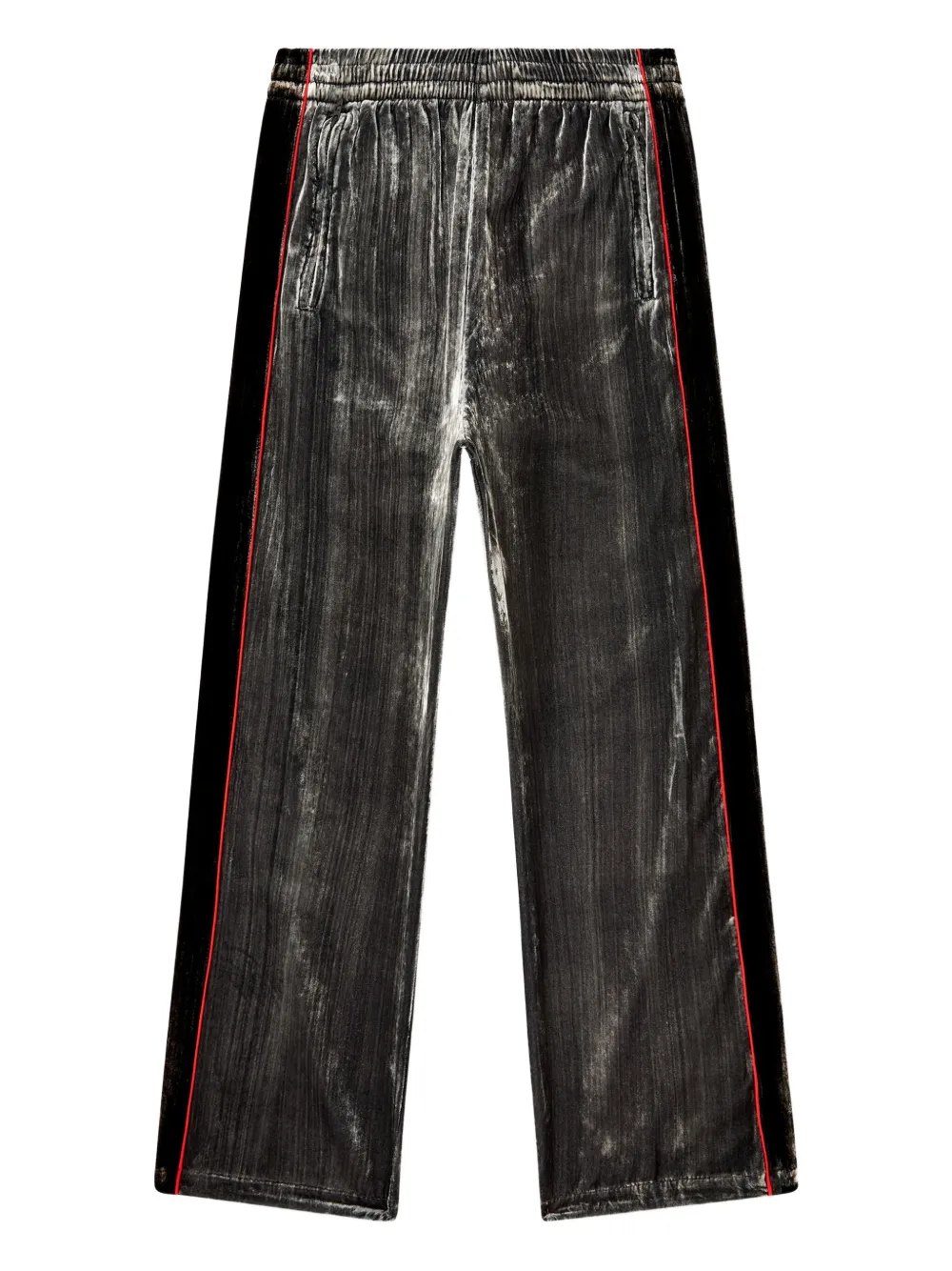 Diesel P-Hay velour side-stripe trousers Grijs