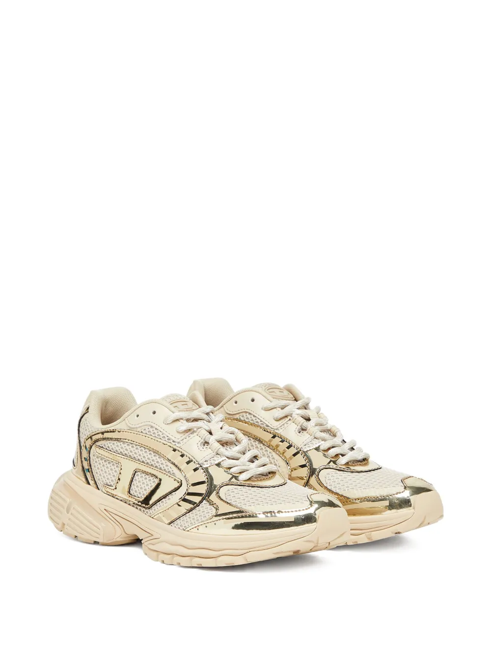 Diesel Sneakers met vlakken - Goud
