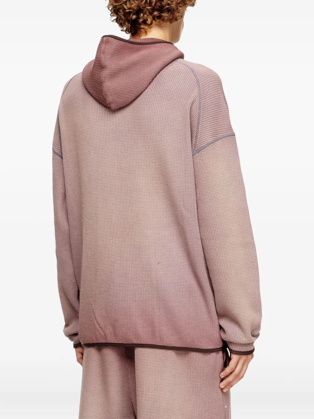 Diesel S-Waf-Hood-New wafelgebreide hoodie Roze