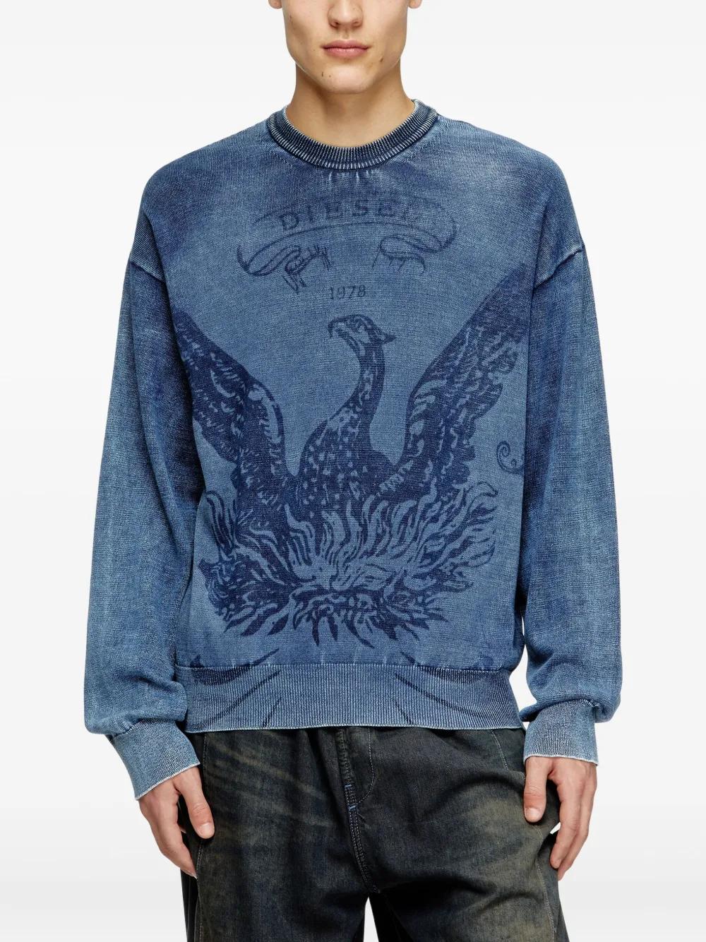 Diesel K-Fenicol sweater Blauw