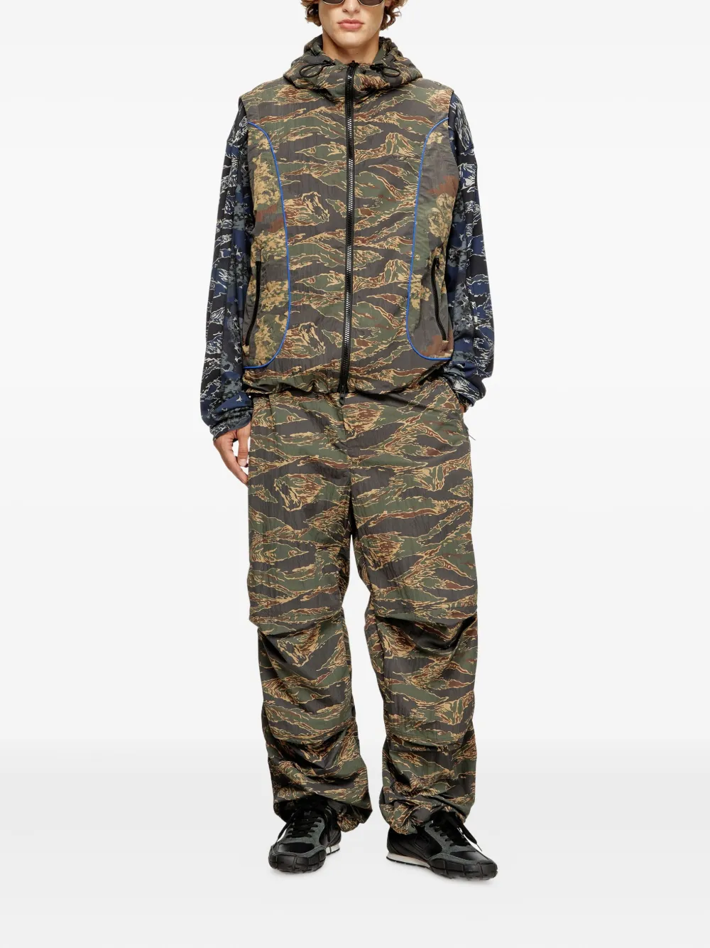 Diesel Broek met grafische print Groen