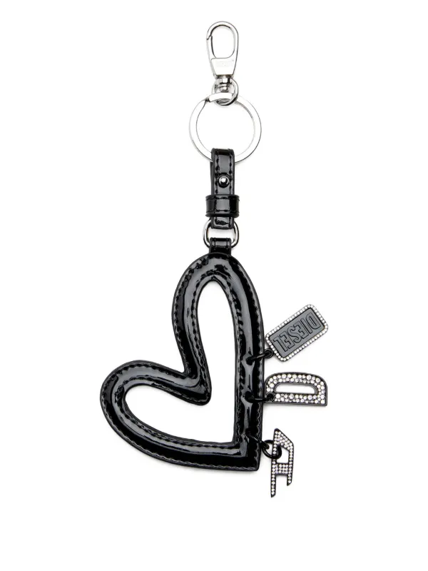 DIESEL ハート型キーホルダー Diesel ハートキーチェーン | ブラック | FARFETCH JP