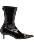 Diesel 45mm D-Venus patent-leather pointed-toe boots - Black