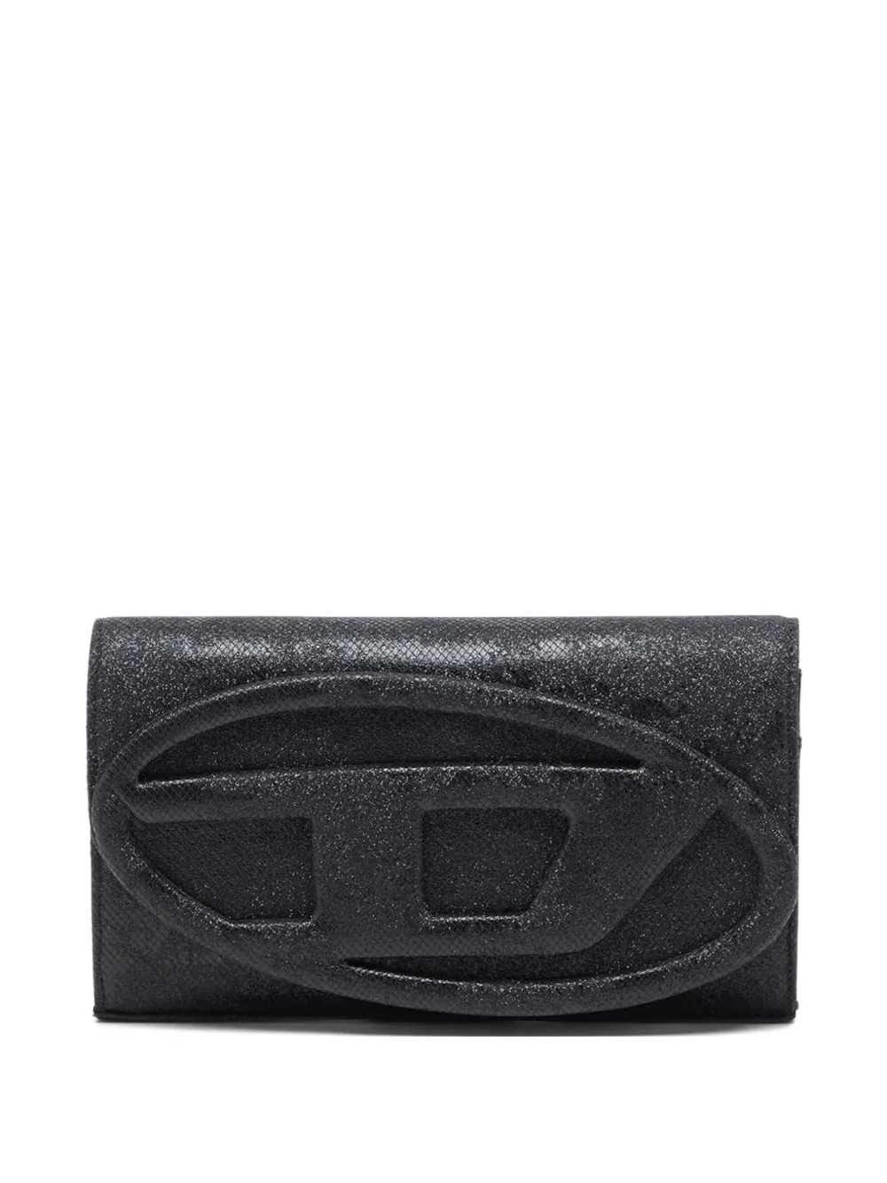 Diesel 1DR logo-plaque glitter wallet Zwart