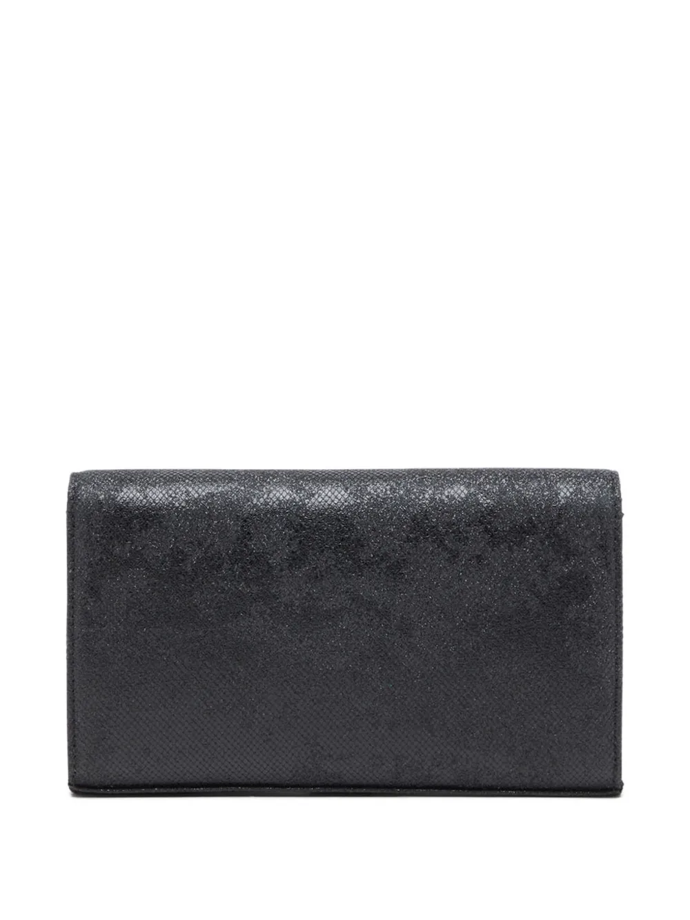 Diesel 1DR portemonnee met logoplakkaat en glitter Zwart