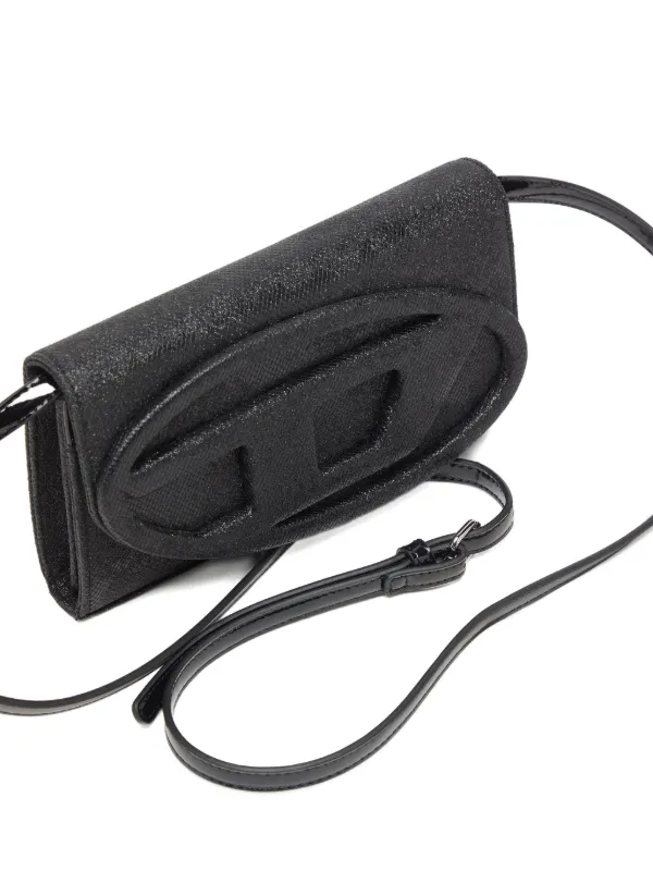 DIESEL 1DR WALLET STRAP グリッター ウォレットバッグ Women's Wallet bag in glitter fabric | Silver | Diesel