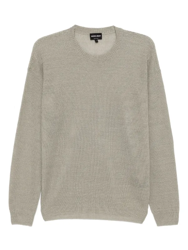 Giorgio Armani Knitted T-shirt in Neutrals
