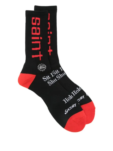 SAINT MXXXXXX calcetines con logo en intarsia