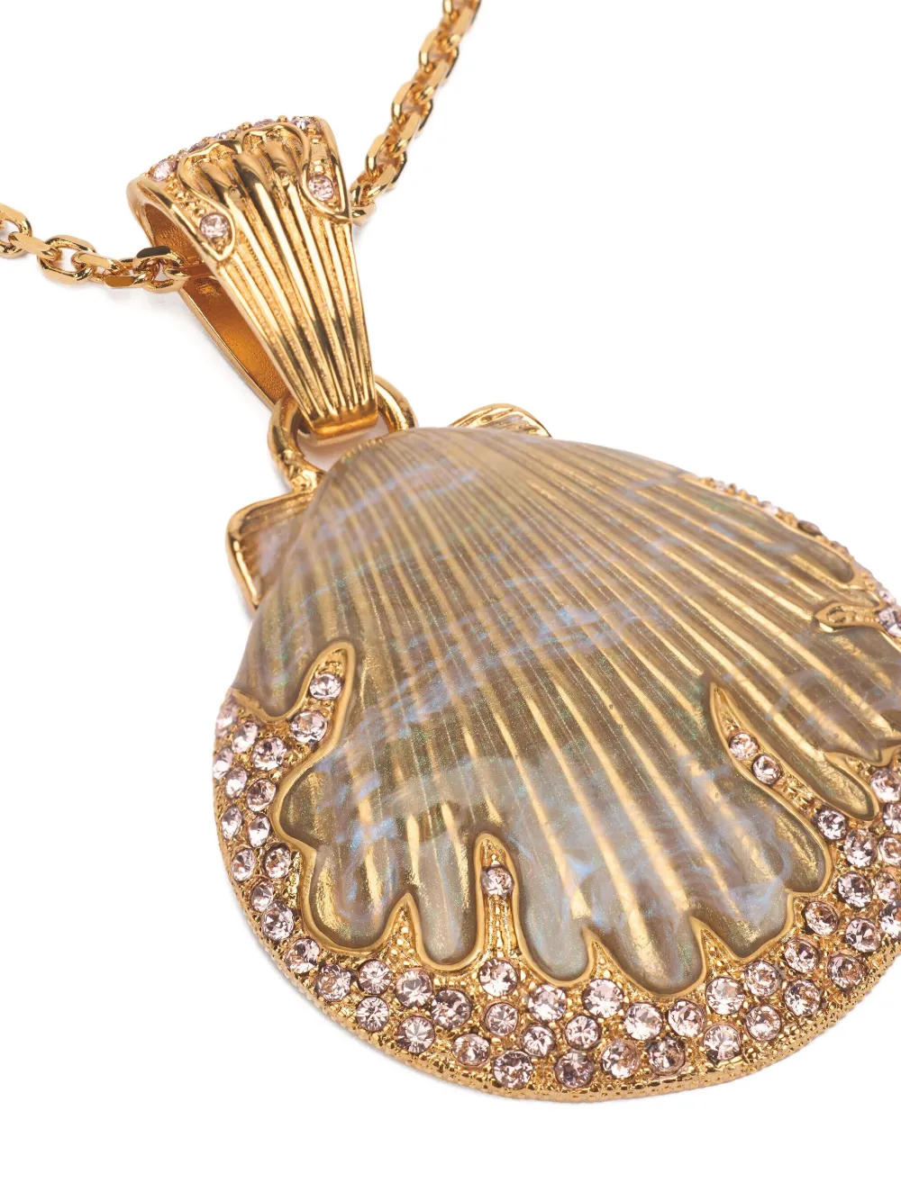 Roberto Cavalli Necklace With Decorated Shell In Gold
