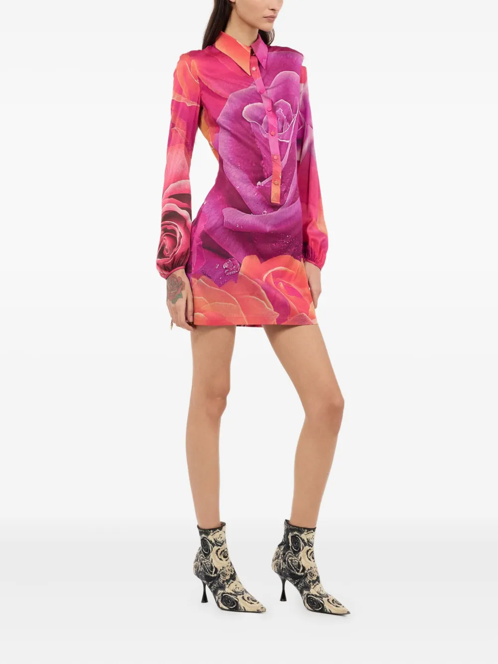 ROBERTO CAVALLI FLORAL-PRINT DRESS