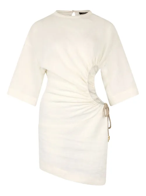 Robe courte en lin - Roberto Cavalli - Modalova