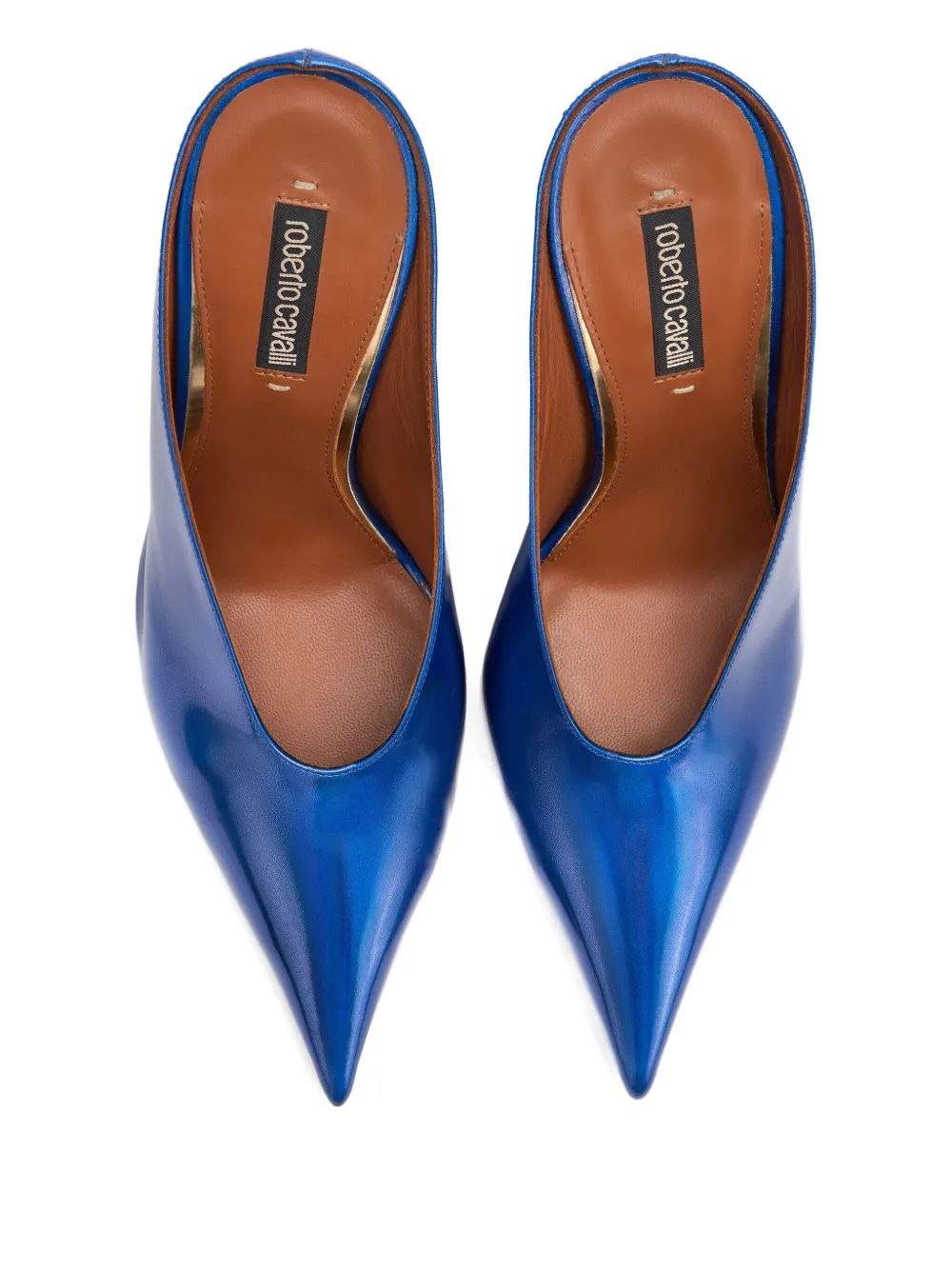 Roberto Cavalli sleek pointed-toe mules Blue